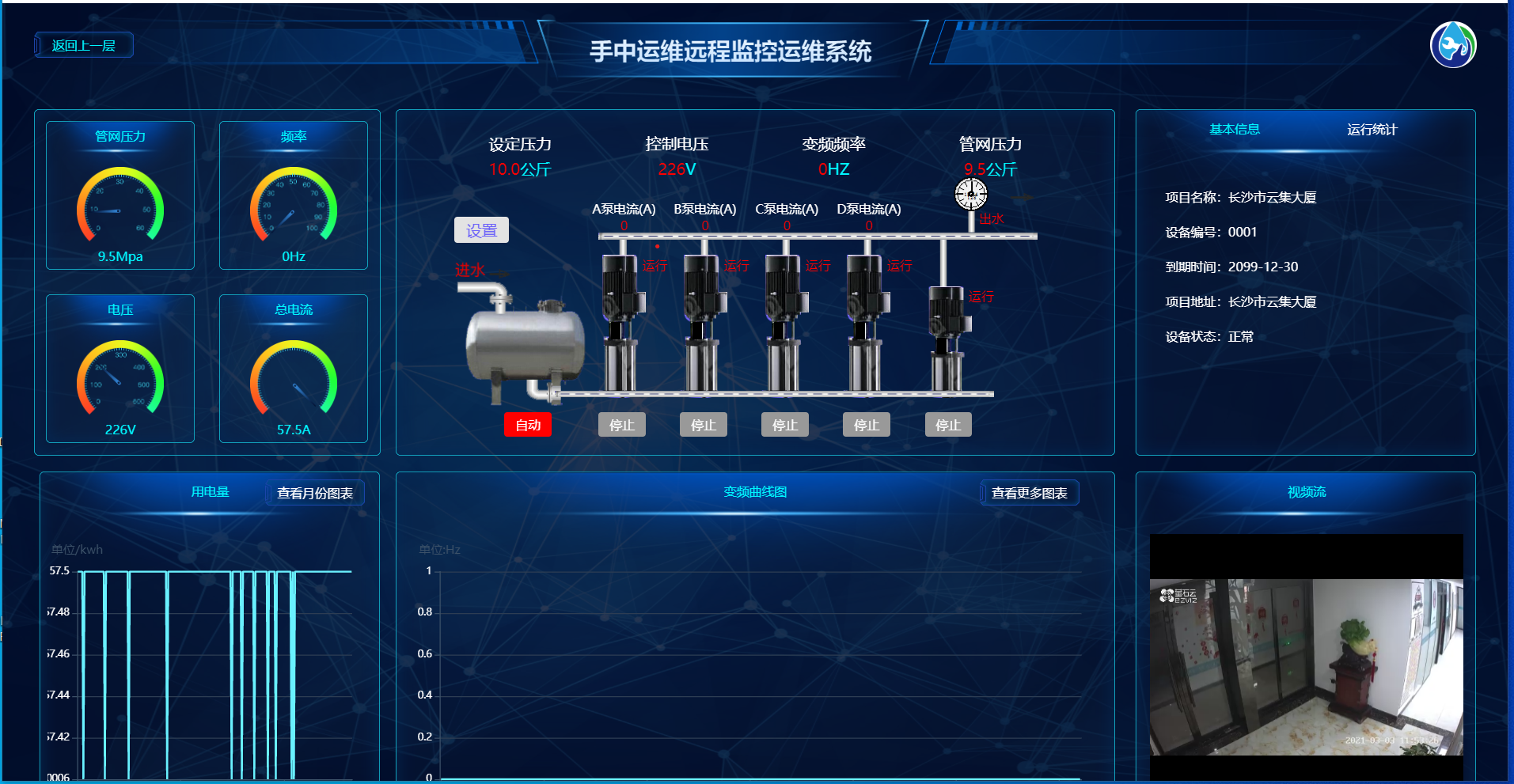 二次供水設(shè)備遠(yuǎn)程監(jiān)控系統(tǒng)平臺(tái)界面圖